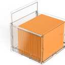 File Organizer Box with Lid,Hanging Filing Folder Organizer for Document Storage with Plastic Slide, Letter-size File Holder Filing Box for Office/Home/Decor/1Pack