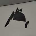 AWISBI Black Cat Door Topper Cat Decor Door Corner Cute and Funny Cat Lover Gifts, Ideal for Friends Family (KNIFE)