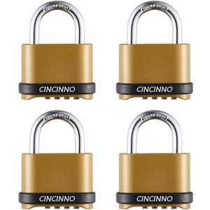 Heavy Duty Weatherproof Combination Lock, 4-Pack Outdoor Combo Lock,Resettable Combination Padlock for Gate,Shed,Storage Unit