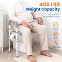 Raised Toilet Seat with Handles - Width & Height Adjustable Toilet Seat Risers for Seniors, Heavy Duty Handicap Toilet Riser, Fit Any Toilet, Up to 400lbs