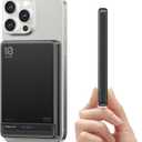 Kuulaa 10000mAh MagSafe Battery Pack, 0.51in Ultra Slim Magnetic Power Bank with LED Indicator, 20W PD USB-C Fast Charging Portable Charger for iPhone 17/16/15/14/13/12,Black