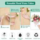 Tessco for you 90 Pcs Floral Water Tubes 12 Inch Floral Tubes Plastic Flower Supplies for Fresh Flowers with Rubber Cap for Flower Stem Arrangements Florist Supplies(Clear)