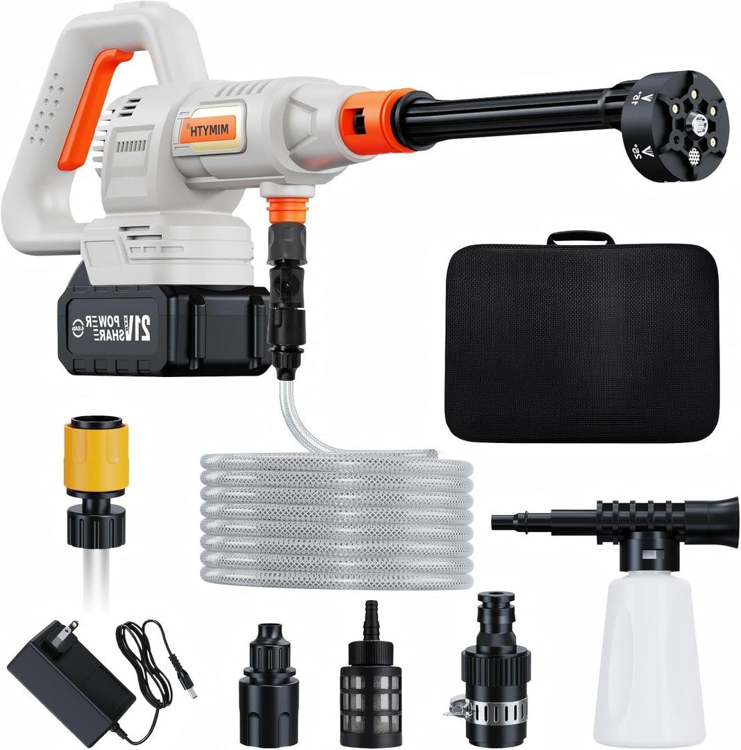 Cordless Pressure Washer Battery Powered; 1200PSI Cordless Power Washer with Brushless Motor, 4.0Ah Battery,6-in-1 Nozzle, 3 Power Level; Handheld Portable Pressure Washer Cordless