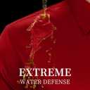 Men's Short Sleeve Dress Shirts Stain Shield Stretch Button Down Shirt Business Casual Formal Wedding Office Tops (Red, L)
