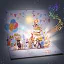 Birthday Cards Dog Funny Blowable Candle 3D Pop up Greeting Card with Lights & Woof Music Birthday Gifts Card for Dog Lovers Women Men Kids Mom Dad