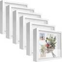 Shadow Box Frame 3D Picture Frame Acrylic Shadow BoxesDisplay Case Box for Memorabilia, Crafts, Tickets and Photos (6pcs-White, 8x8)