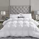 Alaskan King Down Alternative Comforter 136x120 Inch White 500 GSM Ultra Soft Breathable, Luxury Pintuck Pinch Pleat, All Season Duvet Insert with Corner Tabs, Machine Washable