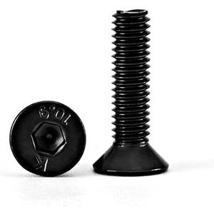 M3-0.5 x 12mm Flat Head Hex Socket Cap Screws Countersunk Bolts, 10.9 Grade Alloy Steel, Black Oxide Finish, Allen Hex Drive, Metric Machine Fully Threaded, 100PCS