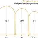 Arch Backdrop Stand Set of 3 (7.2FT, 6.6FT, 6FT), Metal Round Arched Frame for Birthday Wedding Party Baby Shower Photography Garden Decoration, Gold