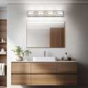 PRESDE 4-Light LED Bathroom Light Fixtures Brushed Nickel Vanity Light for Bathroom Modern Bath Wall Lighting Over Mirror