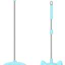 Mini Broom with Dustpan for Kids, 28-in Handle Kids Broom and Dustpan Set for Toddlers Cat-Shaped Children Broom and Cleaning Set Boys Girls Small Housekeeping Helper Set, Blue