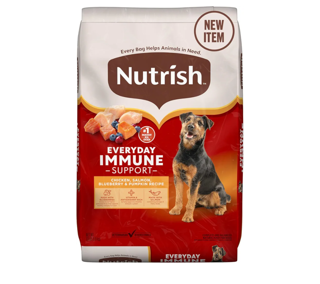 Nutrish Everyday Immune Support Dry Dog Food, Chicken, Salmon, Blueberry & Pumpkin Recipe, 13 lb. Bag (Rachael Ray) Best By: June 13, 2026