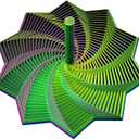 3D Printed Expanded Sensory Fidget Star,Stress-Relief Spinning Tower Toy with Handles,Sensory Toys for Adults & Teens,Honeycomb Whirling Spiral Design for ADHD &Stress Relief (Gold-Red-Blue,L-25rings)