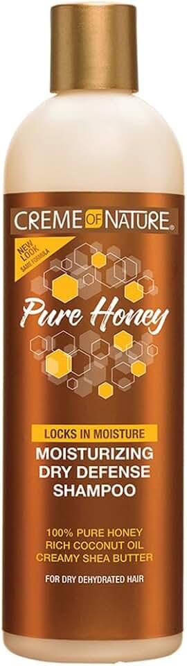 Creme of Nature Pure Honey Moisturizing Dry Defense Shampoo, Gently Cleanses & Restores Moisture, With Coconut Oil & Shea Butter, For Dry, Dehydrated or Brittle Hair, 12 oz