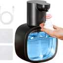 Automatic Foaming Soap Dispenser, 17oz/500ml Touchless Rechargeable with 4-Level Adjustable & IPX5 Waterproof - Level Display for Wall/Tabletop Use in Bathroom, Kitchen, Black