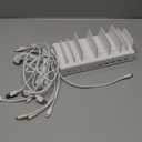 420W Charging Station for Multiple Devices, Zobirez 10-Port USB C Fast Charger Stations for MacBook, iPhone, Android Cell Phone, iPad, Tablet, Family Multi-Device Organizer Charging Dock, White (5FT)