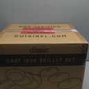 Cuisinel 8"+10"+12"-Inch Cast Iron Skillets Set with Glass Lids + Silicone Handle Holder Covers + Pan Scraper - Pre-Seasoned Oven Cookware - Use Indoor/Outdoor, Grill, Stovetop, Camping Fire, Oven