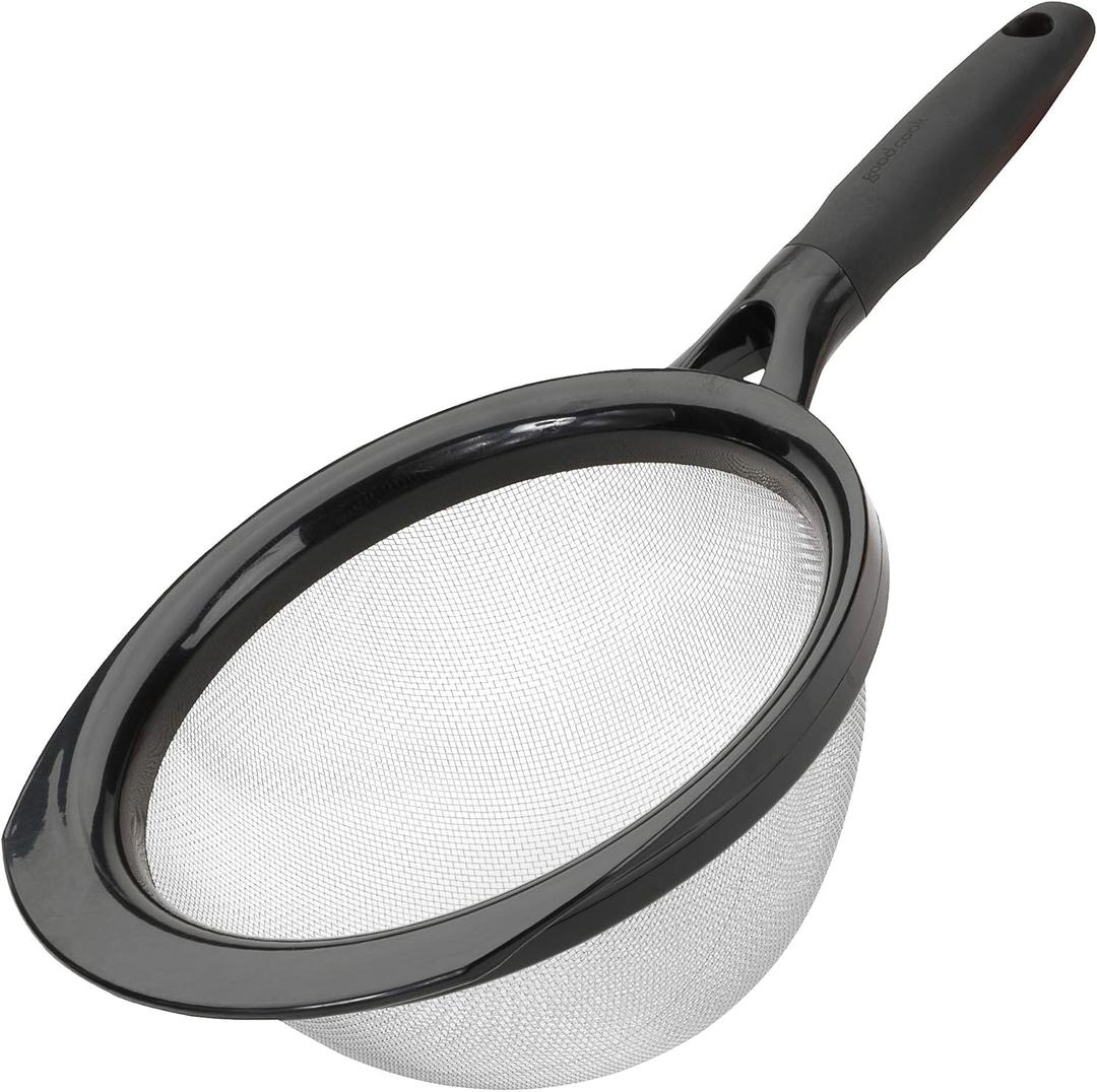 GoodCook Touch 8" Stainless Steel Wire Mesh Strainer with Non-slip Grip Handle