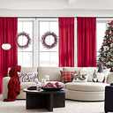 Pompom Velvet Red Curtains 95" inch Long Room Darkening Curtain Set for Living Room Bedroom Window Drapes Soft Winter Holiday Dcor Curtain Panels 42" w 2 Panels