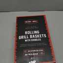 BLAZIN' GRILL Rolling Grill Basket with Removable Handle | 2 x Grilling Basket & Smoker Accessories | Grill Baskets for Outdoor Grill with BBQ Gloves | Barbecue Grill Baskets for Vegetables, Seafood & Meat