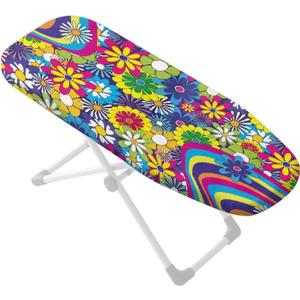 Mini Ironing Board Cover with Daisy Pattern, Ironing Board Dust Cover Only, Non Slip Tabletop Iron Board Protector - Resist Staining, 14x24 Inch