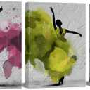 Apicoture Ballet Dance Canvas Wall Art - Abstract Watercolor Ballerina Dancer Painting Canvas Prints Wall Decor for Girl Room Dancing Room Decoration 12x16inchx3pcs