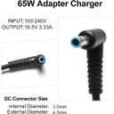 65W AC Adapter Compatible with HP Envy 13 15 17 15t 15m 17m X360 15-1039wm 15-1033wm 15-1010dx 15-w237cl 15-w110nr 15-ee1093cl 15m-eu0033dx 17m-ch0013dx Series Power Supply Cord