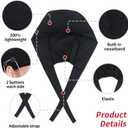 ABAMERICA Working Caps with Button and Sweatband, Adjustable Working Hats for Women Men, One Size(Tie Back or Toggle) (Black)