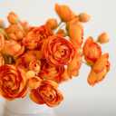 Ling's moment Ranunculus Artificial Flower, Faux Silk Mini Ranunculus Flowers for DIY Bouquet, Bulk Fake Wedding Filler Flowers for Centerpieces Arrangements Bridal Shower Decorations, Citrus Orange