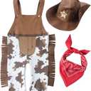 LXKIKMM May's Baby Baby Toddler Boys The Cowboy Romper Halloween Dress up Children's Clothing (18-24 Months, Brown)