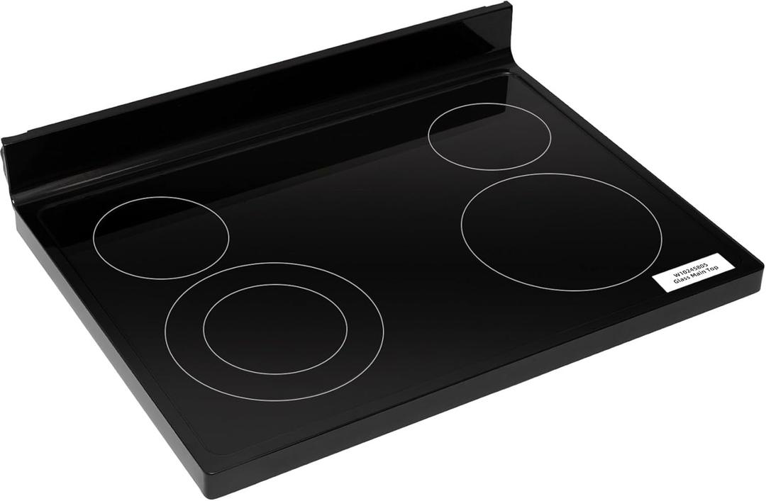 W10245805 Glass CookTop(Black), WFE320M0EW2 WFE320M0EB2 WFE320M0ES2 YWFE520S0FS2 WFE515S0ES2 WFE515S0ET2 Glass Stove MainTop Replacement