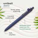 uniball Zento Liquid Gel Ink Retractable Pens, Medium Point (0.7mm), Muted Barrels, Black Ink, Dozen