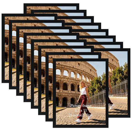 Giftgarden 8.5x11 Picture Frame Black Set of 16, Lightweight 8.5 by 11 Certificate Frames for Award Diploma Document Office Wall or Tabletop Display