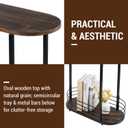 MyGift 21 Inch Tall Brown Wood Oval Side Table, 2 Tier Living Room Sofa End or Side Table with Bottom Storage