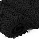 Lukery Chenille Bathroom Rugs Microfiber Bath Rugs Machine Washable Bathroom Mat Plush Bath Mats Winter Bathroom Rug Non Slip Washable Kitchen Rugs Door Mat Floor Mats (20"x32",Vintage Black)