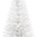 4ft Lighted Artificial White Christmas Tree with Light, Small Artificial Xmas Tree, Not Pre-lit White Pine mini Trees with Lights for Home, Office, and Xmas Party Dcor