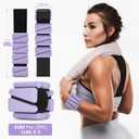 Wrist Weights, Ankle Weights for Women Men, Adjustable Wrist Weighted Bracelet for Home Gym Workout, Running, Yoga, Exercise, Strength Training, Set of 2 (1LB Each)-Purple