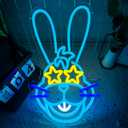 Anime Cartoon Bonnie Rabbit Neon Signs for Wall Decor,Dimmable Cartoon Bunny Neon Light,USB Powered Game Sign for Bedroom Gaming Room Man Cave Bar Birthday Gifts(10 * 16.1in) (Blue)