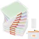 Lifewit 10 Pack Plastic Paper Storage Boxes, A4/Letter Size, 10 Extra Zipper Bags, Sticker Label, Portable File box with Latching Lid and Handle, Versatile Storage box for Projects, Craft Supplies