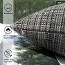 Kevin Textile Pack of 2 Decorative Outdoor Waterproof Throw Pillow Covers Stripe Square Pillowcases Modern Cushion Cases for Patio Couch Bench 20 x 20 Inch Grey