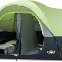 UNP Camping Tent 10-Person-Family Tents, Parties, Music Festival Tent, Big, Easy Up, 5 Large Mesh Windows, Double Layer, 2 Room, Waterproof, Weather Resistant, 18ft x 9ft x78in (Fluorescent green)