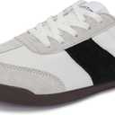 WHITIN Women's Wide Toe Box Barefoot Shoes | Fashion Suede Patchwork Design | Zero Drop Sole (9.5 Wide, Grey Chocolate)