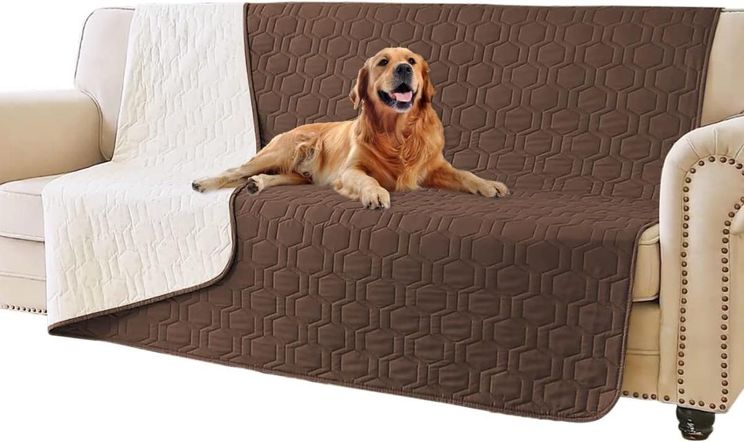 Waterproof and Anti-Slip Dog Bed Cover and Pet Blanket Sofa Pet Bed Mat car Incontinence Mattress Protectors Furniture Couch Cover for Most Cats Dogs, Pets52x82-Chocolate (52x82Inch (Pack of 1))