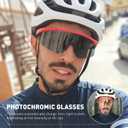 SCVCN Photochromic Cycling Glasses, UV400 Protection, TR90 Frame, Men Women Clear Sports Sunglasses for Cycling