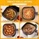 400Pcs Air Fryer Paper Liners, 5-8 QT Air Fryer Disposable Unbleached Non-Stick Parchment Paper Liner, Square 8 inch Baking Liner