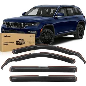 Nilight In Channel Rain Guards for Jeep Grand Cherokee L 2021 2022 2023 2024 2025 Side Window Deflectors Vent Visors, Smoke Tint, Car Window Shade for Rain/Snow, Reduce Wind Noise, Car Wash Safe, 4PCS
