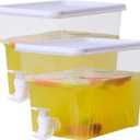 2 Pack 1.3 Gallon Fridge Drink Dispenser with Spigot, Leak-proof Plastic Beverage Drink Dispenser Refrigerator Iced Juice Lemonade Dispenser For Party, Bar