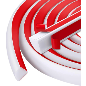 Flexible Quarter Round Molding Double Sided Self Adhesive Peel and Stick Bendable Molding Trim for Floor, Bathrooms, Cabinet Edge, Countertops, Kitchens (118inch)