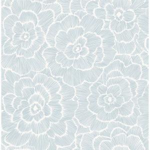 NuWallpaper Saraya Peel and Stick Wallpaper Blue: Removable Vinyl, Self-Adhesive, Solid Pattern, 28.2 Sq Ft Coverage