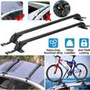 2Pcs Roof Rack Cross Bar,110cm/43-inch Anti-Theft Lock Adjustable Window Frame Roof Rack Cross Bar for Bike Kayak Cargo Luggage Fit with Car Without Side Rails